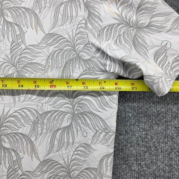TravisMathew Mens Palm Leaf Print Performance Polo Shirt White Grey Size M - Picture 5 of 6